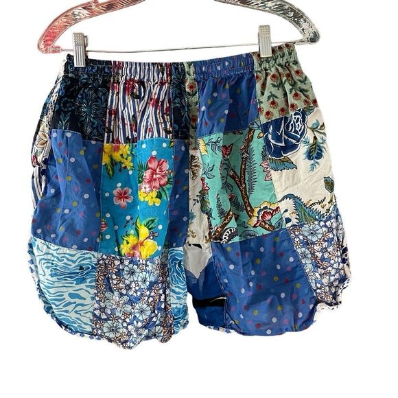 Rahab's Rope Patchwork Cotton Elastic Waist Boho Shorts Size M/L - Picture 5 of 6